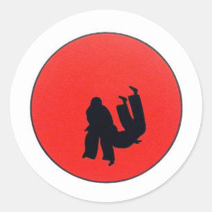 Kunst van Judo-afdrukken Ronde Sticker