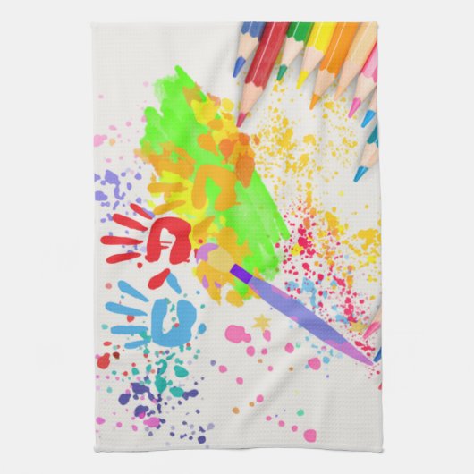 Kunst van kind theedoek (Verticaal)