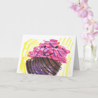 Kunst van kinderen Mooie Cupcake Kaart