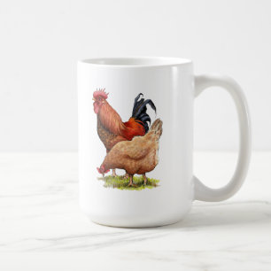 Kunst van kip en haan, Pluimvee, Boerderijdieren Koffiemok