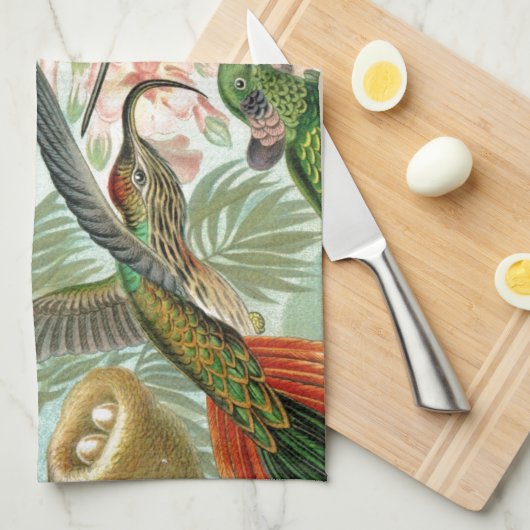 Kunst van Kolibries Paradijs Theedoek (Quarter Fold)