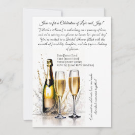 Kunst van Lichte Tekening Champagne Vrijgezellenfe Kaart