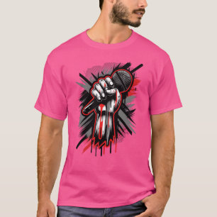 Kunst van microfoon geïnspireerd door vintage hiph t-shirt