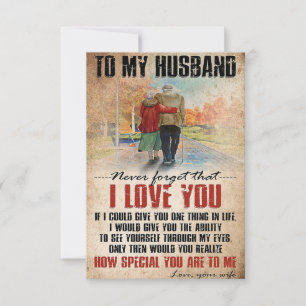 Kunst van mijn vrouw aan mijn man nooit vergeten RSVP kaartje