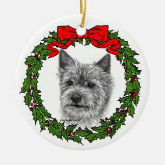 Kunst van Norwich Terrier door Glenda S. Harlan Keramisch Ornament