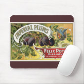 Kunst van oud fruitkratlabel, Imperial Pruimen Muismat (Met muis)