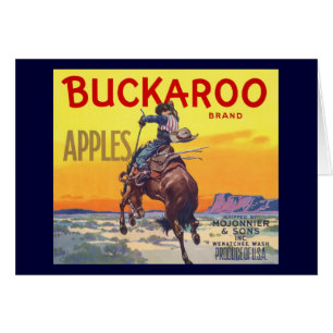 Kunst van oude fruitkratlabel, Buckaroo Appels