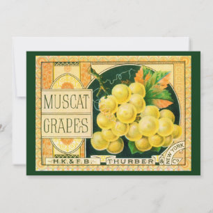 Kunst van oude fruitkratlabel, Muskaatdruiven
