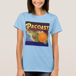 Kunst van oude fruitkratlabel, Pacoast Sinaasappel T-shirt
