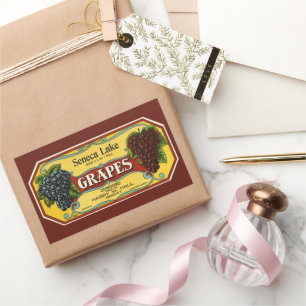 Kunst van oude fruitkratlabel, Seneca Lake-druiven Rechthoekige Sticker