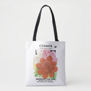 Kunst van oude zaadpakketten, Cosmos-tuinbloemen Draagtas