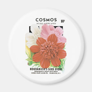 Kunst van oude zaadpakketten, Cosmos-tuinbloemen Magneet