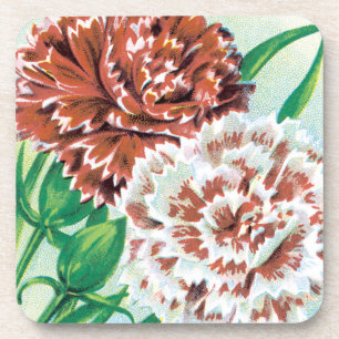 Kunst van oude zaadpakketten, Pinks Anjers Bloemen Bier Onderzetter