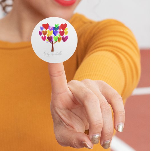 Kunst van uw kind omdraaien of in een tekening tek ronde sticker