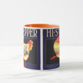 Kunst van vintage fruitkratlabel, Hi Stepper Kip Mok (Midden)