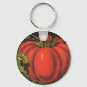 Kunst van vintage fruitkratlabel, Wayne Co Tomaten Sleutelhanger (Voorkant)
