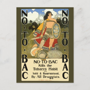 Kunst van vintage productlabel, geen bac, stoppen briefkaart