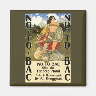 Kunst van vintage productlabel, geen bac, stoppen magneet