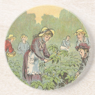 Kunst van vintage productlabel, Wells May Apple Pi Zandsteen Onderzetter