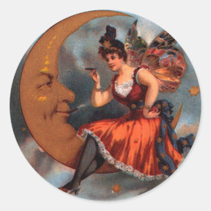 Kunst van vintage sigarettenlabel, Victoriaanse fe Ronde Sticker