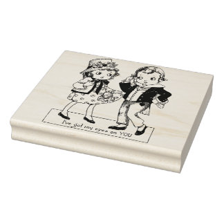 Kunst van vintage Valentijnsdag uit de jaren 1920  Rubberstempel