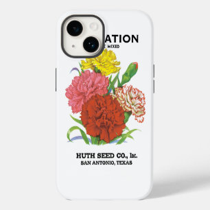 Kunst van vintage zaadpaketlabels, anjers iPhone 14 hoesje