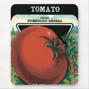 Kunst van vintage zaadpaketlabels, Tomaat Pomodoro Muismat
