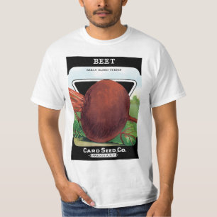 Kunst van vintage zaadpakketlabels, bietengroenten t-shirt