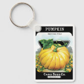 Kunst van vintage zaadpakketlabels, Halloween pomp Sleutelhanger (Voorkant)