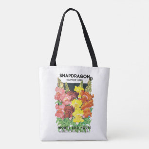 Kunst van vintage zaadpakketlabels, Leeuwenbekken Draagtas