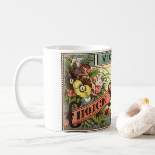 Kunst van vintage zaadpakketlabels, Vick's Choice Koffiemok