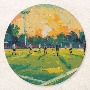 Kunst van voetbal (#2) ronde kartonnen onderzetter