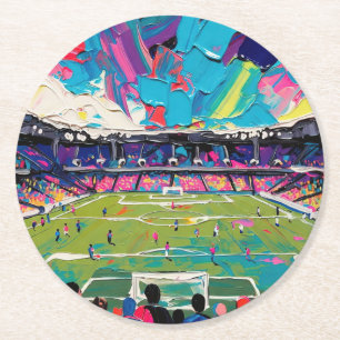 Kunst van voetbal (#3) ronde kartonnen onderzetter