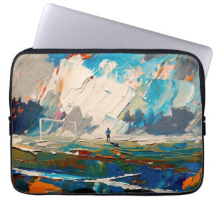 "Kunst van voetbal" (Stijl 2) Olieverfschilderij Laptop Sleeve
