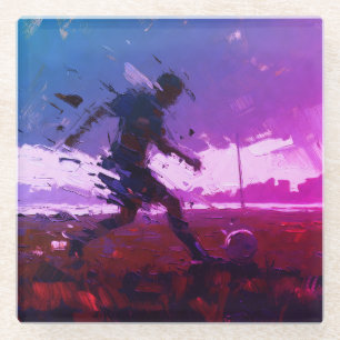 "Kunst van voetbal" (Stijl 3) Olieverfschilderij Glazen Onderzetter