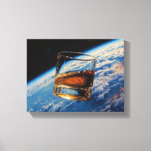 Kunst van Whiskey: In de ruimte (schilderij nr. 2) Canvas Afdruk