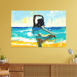 Kunst van Yoga (#2) olieverfschilderij Canvas Afdruk