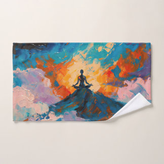Kunst van Yoga (#4) olieverfschilderij Bad Handdoek