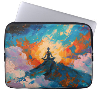 Kunst van Yoga (#4) olieverfschilderij Laptop Sleeve