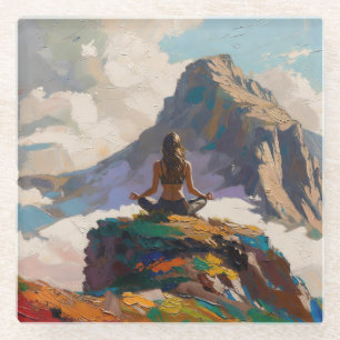 Kunst van Yoga: Gebalanceerde Schoonheid (Olie Sch Glazen Onderzetter