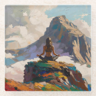 Kunst van Yoga: Gebalanceerde Schoonheid (Olie Sch Glazen Onderzetter
