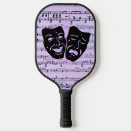 Kunst verenigt Paarse muziek- en theatermaskers Pickleball Paddle
