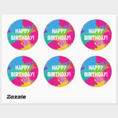 Kunst Verjaardagsfeest - Ronde 3 inch Sticker (Vel)