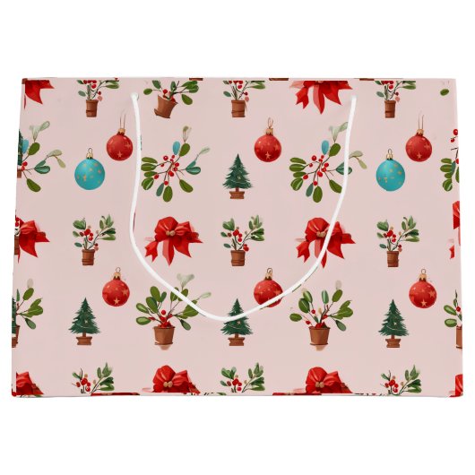 Kunst vol kerstsfeer groot cadeauzakje (Voorkant)