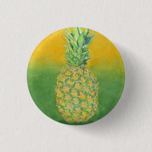 Kunst voor ananas ronde button 3,2 cm