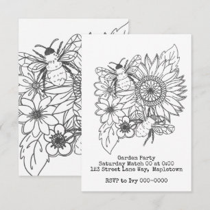 Kunst voor bijen en zonnebloemen kaart