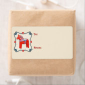 Kunst voor Dala Horse Folk Etiket (Insitu)