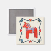 Kunst voor Dala Horse Folk Magneet (Voorkant / Achterkant)