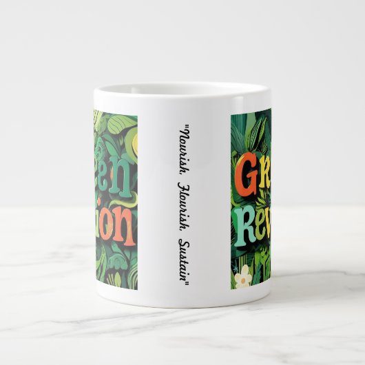 "Kunst voor de aarde" Extra Grote Beker (Voorkant)