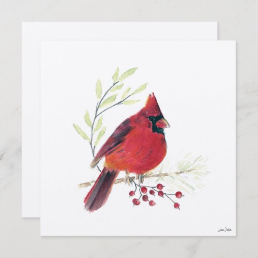 Kunst voor de vakantiekardinaal feestdagenkaart (Voorkant / Achterkant)